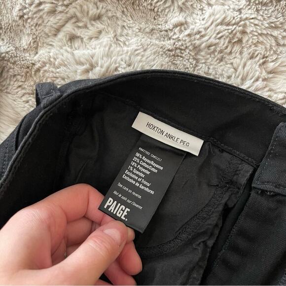 New Revolve Paige Noir Rox Embellished Hoxton Black Ankle Peg Skinny Jeans - Picture 7 of 8